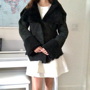 Authentic Leather Fur Black Coat
